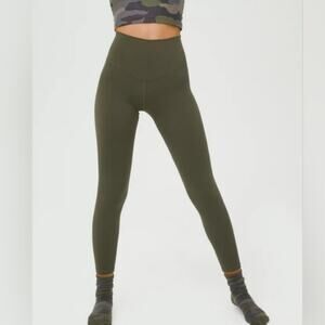 NEW Aerie Offline OG High Waisted Full Length Legging Green Women Medium Long
